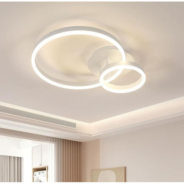 Dorlink Ceiling Light LED Double Round, Ceiling Light Living Room 42 W 3780 LM, White Ceiling Light Bedroom, Neutral Light 4500 K LED Lamps Ceiling Lamps, Modern LED Lamp for Kitchen, Dining Room,