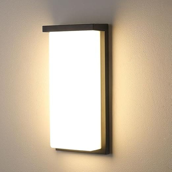 Lightsjoy 36W LED Wandleuchte Außen IP65 Wasserdicht Außenlampe Außenbeleuchtung Wand Modern Wandlampe Außenwandleuchte Alu für Außenbreich Outdoor Wall light Terrasse,Villa Balkon-Warmweiß