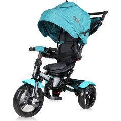 Lorelli Neo Tricycle from 1 Year with Push Bar, Safety Belt, 360° Rotatable, Tricycle, Adjustable Parent Handle, Freewheel Function, EVA Tyres, Toy Basket, Green