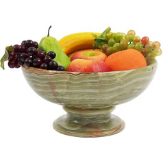 Radicaln Marble Fruit Bowl, Green Onyx 10 x 5 Inch Handmade Fruit Storage for Farmhouse Kitchen Decoration Decorative Fruit Holder for Home Decoration