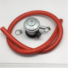 Teamson Home ES Gas Cylinder Regulator and Hose for Gas Burner, Standard Clip Art and Fits Gas Bottles up to 13kg