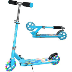 IMMEK 2-Wheel Children's Scooter, Foldable Children's Scooter, LED Light PU Wheel, Height-Adjustable Children's Scooter, Maximum Weight up to 80 kg, Suitable for Girls and Boys from 4 Years