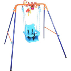 OYE Swing Folding Indoor Swing Outdoor Small Set with Baby Seat and Backrest + Hanging Toy for Baby / Kids Gift