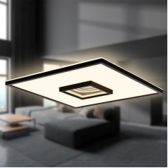 BRILONER - LED Ceiling Light with Infinity Mirror, 3D Tunnel Effect, Light Surfaces Individually Switchable, LED Lamp, Ceiling Light, Living Room Lamp, Bedroom Lamp, Kitchen Lamp, 42 x 42 x 4 cm, Matt