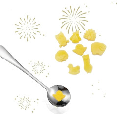 Ovaletta Wax Casting Set, Wax Casting New Year's Eve with Wax Casting Set for New Year's Eve, 8 Small Cartoon Animal Wax Figures, Melting Spoon
