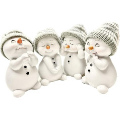 khevga Christmas Decoration Decorative Figures, Snowman in 4 Sizes, approx. 6 x 6 x 11 cm
