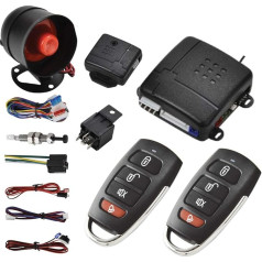 Riloer Car Alarm System Immobiliser Kit - Car Central Locking Remote Start and Keyless Access System for Universal Car Remote Central Kit