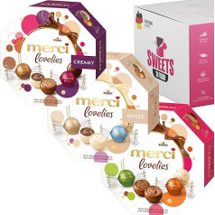 Merci Lovelies Chocolate - Perfect as a Gift Set for Christmas, Easter, Mother's Day or Thank You - Fine Chocolates in Different Varieties (3 Pieces, Merci Lovlies Mix)