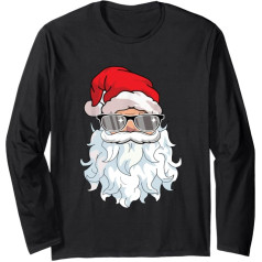Santa Claus Cool Christmas Santa Long Sleeve Shirt, black