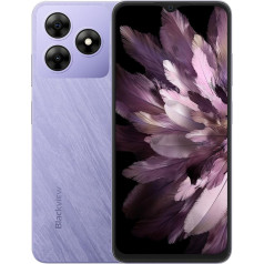 Blackview Wave 8 4G Android 14 Smartphone without Contract, 12GB + 256GB (2TB External SD), 6.56 Inch HD+ Screen (Eye Comfort Mode), 13MP + 8MP, Dual SIM Mobile Phone, Smart-K Box Speaker, GPS Purple