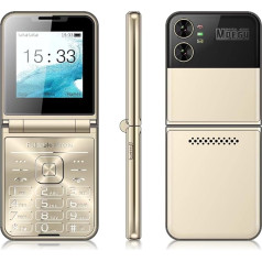 Flip Senior Phone Flip Design Dual Screen Display Large Buttons Quick Dial Clear Sound HD Camera LED Flashlight (Gold)