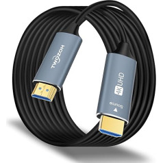 Twozoh HDMI Fibre Optic Cable 50 m, HDMI Optical Cable 2.0 4K/60Hz (4:4:4 HDR10 HDCP2.2) 1440p 144Hz 18Gbps High Speed UHD Fibre Optic HDMI Cable