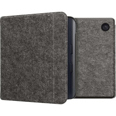 kwmobile Case Compatible with Kobo Kobo Libra Colour/Tolino Vision Colour - Felt Fabric eReader Protective Cover Case - Dark Grey