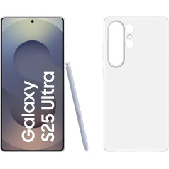 Samsung Galaxy S25 Ultra AI Smartphone with Galaxy AI, 12 GB RAM, 256 GB Memory, Titanium Blue, Clear Case