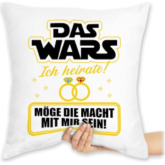 Shirtracer Cushion 40 x 40 cm Decorative Cushion – Statement with Sayings – Das Wars – Ich heirate – Yellow/Black – 40 x 40 cm – White – Saying Sayings Quote Funny