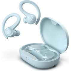 JLab Go Air Sport, Wireless In-Ear Headphones, Bluetooth Headphones, Sports Headphones, 32+ Hours, USB Charging Case, 3 EQ Sound, True Wireless Headphones for Gym, Fitness, Light Blue