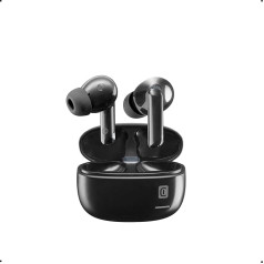 Cellularline - ECLIPSE - Kabellose In-Ear-Kopfhörer mit Ladeschale - Bluetooth - Mit ANC- und ENC-Technologie - Gesamtspielzeit 18 Stunden - Schwarz