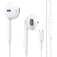 USB C Headphones, In-Ear Headphones with Microphone and Volume Control, HiFi Stereo Earbuds for iPhone 15/15 Pro, Samsung Galaxy S23, S22, S21, Huawei P40, P30 Mate 20, Google Pixel, iPad Pro 2022