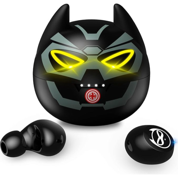 Bluetooth Headphones 5.0 Boys Wireless Headphones, 36 Hours Playtime, IPX5 Waterproof, LED Digital Display, Touch Control, USB-C Charging Ironman In-Ear Earphones for iPhone Android