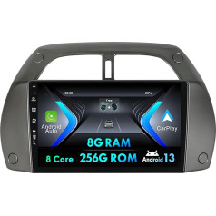 MISONDA [8GB+256GB] 2 Din 9 Inch IPS Android Car Radio For Toyota RAV4 2001-2006 - Camera + Mic CarPlay/Android Car/DSP DAB Fast Boot Steering Wheel 360 Camera/DSP