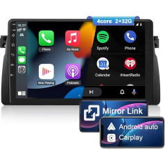 NIKOCENT 9 Inch Touchscreen Android 13 Car Radio for BMW E46 M3 Rover 75 MG ZT with CarPlay Android Car, Car Radio Bluetooth GPS FM Radio DSP MirrorLink Reversing Camera (2GB + 32GB)