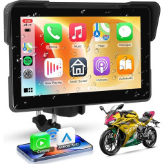 Hodozzy Portable CarPlay Screen for Motorcycle with Wireless CarPlay & Android Car, Motorcycle GPS Carplay Screen, 7