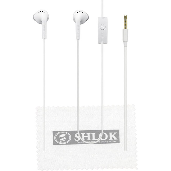 SHLOK Original EHS61ASFWE Headphones for Samsung M51 A12 A30 A40 A70 A11 A21 A31 A41 A13 A14 with Screen Cleaning Cloth