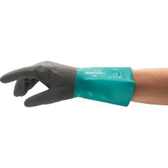 Ansell AlphaTec 58-270 Nitrile gloves, chemical & liquid protection, Green, Size 8 (Pack of 12 pairs)