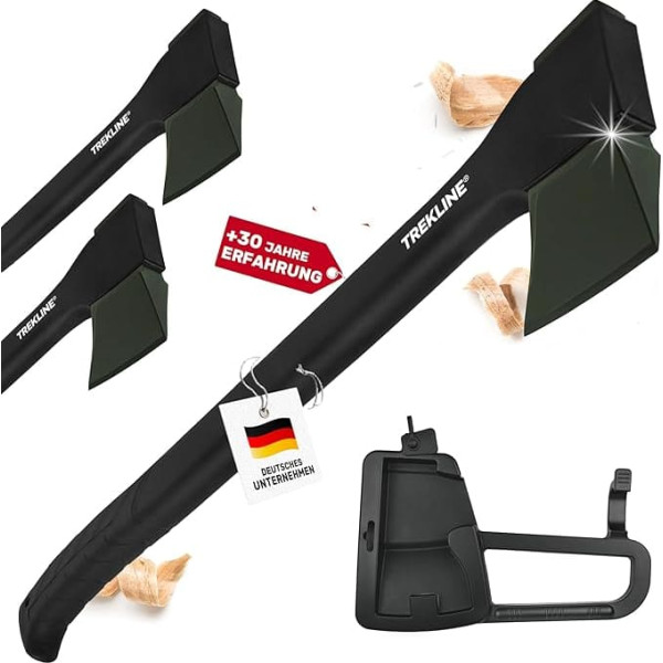 TREKLINE Splitting Axe, Splitting Hammer [ErgoFiber™ - Fibreglass-Reinforced Handle] MilitaryCast, Includes Blade/Transport Protection, Non-Stick Coating, High-Quality Steel Blade [96 cm; 2.6 kg]