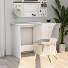 Jummico Sewing Table, Height-Adjustable Desk, Study Table, Desk, White, 100 x 50 x 76 cm, Wood Composite, Suitable for Office, Study, Bedroom