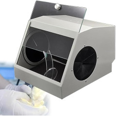 oiakus Dentallabor-Staubbox, Sandstrahl-Staubsammler, mit doppelter Absaugung und Filtervorrichtung/5500 K LED-Lichtquelle, für Schmuck, Jadeschnitzen