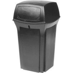 Rubbermaid Commercial Products FG843088BLA 35gal Square Ranger Trash Can, 132.5 Litre, Black