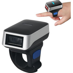 Sxhlseller 1D Bluetooth Barcode Scanner with Portable Ring, 270 Degree Rotation, 3 Connection Options, Hands-Free Mini Finger Barcode Scanner