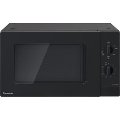 Panasonic NN-GM22QBEPG 20L Grill Microwave with Glass Plate and Grate, 800 W, 1000 W Grill, Defrost Setting, Rotary, Quick 30, Timer, Black