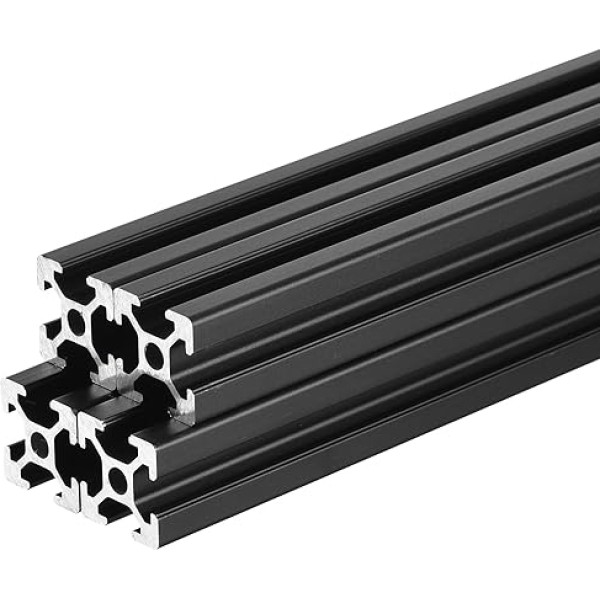 QUARKZMAN 2020 T-Nut Aluminium Profile 700 mm (27.6 Inch) Black European Standard Anodised Linear Guide for 3D Printer Laser Engraving Machine Pack of 4