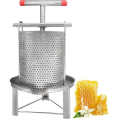 Home Honey Separator with T-Taped Handle, Stainless Steel Manual Honey Extractor Wine Fruit Press for Large and Small Bee Farms
