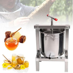 Manual Honey Press Extractor, Large DIY Fruit Honey Presser and Cider Universal Silver Stainless Steel Household Bee Honey