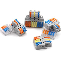 FACSER 10 x Wire Electrical Connectors Fast Compact Quick Cable LED Lighting Wiring Connector Push-in Terminal Block 42 62 (K63A, 30 Pieces)