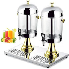 Commercial Cold Drink Machine, Stainless Steel Drink Dispenser, Transparent Cold and Hot Drink Dispenser, for Restaurant Hotel Bar (Color : Gold, Size : 16L)