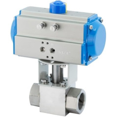 DN8/DN10/DN15 32Mpa 300bar High Pressure Ball Valve 2-Way SS304 Pneumatic Ball Valve 1/4 3/8 1/2 Gas Filling Station Valve (DN15)