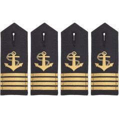 WEBEEDY 2 Pairs Epaulettes Hardboard Anchor Epaulettes Badge Epaulettes Captain Mate Marine Fleet Admiral Uniform Badge Slider Cosplay Epaulettes Slider, black