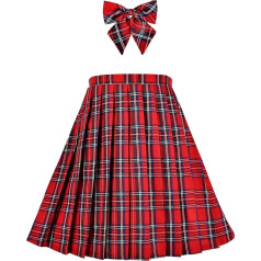 Sunny Fashion Girls' Dress V Neck Folded Hem School Uniform Size 110-158