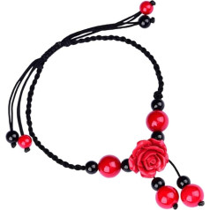Holibanna Fußkettchen Damen Fußschmuck Achat Knöchelkette Knöchel Dekoration Fußkette edelstein armbänder elegant wedlock orgien Anklet Knöchelschmuck Frauen Knöchelkette Bronzelegierung rot