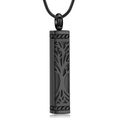 VCCWYQK Tree of Life Urn Necklaces for Ashes Cremation Jewellery Cube Ash Keepsake Necklace Bar Urn Pendant for Women Men