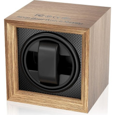 Fousenuk Watch Winder for Automatic Watches with Quiet Motor, 2 Adjustment Modes, Square Walnut Watch Case, with USB Charging Port and Memory Foam, for Mechanical Watch Winding, Walnut colour, Modern