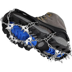 INYEEXUP Crampons for Mountain Shoes Men and Women, Grödel for Hiking Shoes with 24 High-Quality Reinforced Stainless Steel Spikes, Ideal for Hiking, Trekking, Walking, Climbing