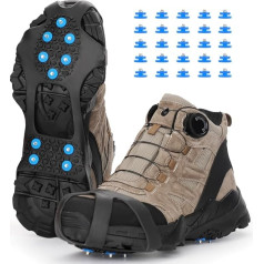 Fengzio Shoe Spikes with Extra10 Spikes for Winter Outdoor Shoes, Anti-Slip Crampons for Men and Women, Shoe Spikes for Mountain Shoes/Crampons/Ice Spikes
