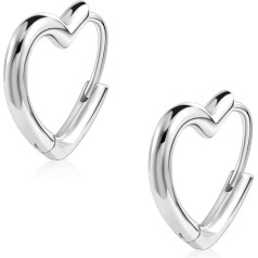 CASSIECA Heart Hoop Earrings Silver 925 for Women Girls Small Earrings Heart Hoop Earrings Silver Earrings for Women Christmas Birthday Gifts