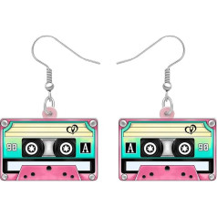 DALANE Acrylic Fun Vintage Radio Cassette Earrings Retro Jewellery for Women Girls 80s 90s Nostalgia Gifts