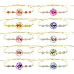 Cosswe Friendship Bracelets for Girls, Braided Friendship Bracelets, Adjustable Friendship Bracelet, Colourful Flowers, Tree of Life, Woven Bracelets, Handmade Bracelet for Women, Teenagers
